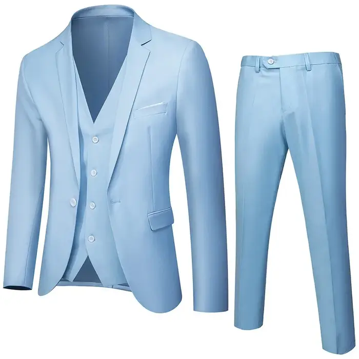 Costume pour homme de style coréen, deux pièces, coupe ajustée, formel, pour mariage, tenue de témoi
