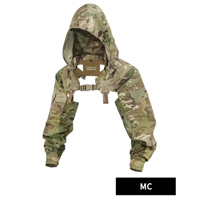 Veste tactique camouflage DMgear à capuche longue pour chasse et équipement chest rig compatible