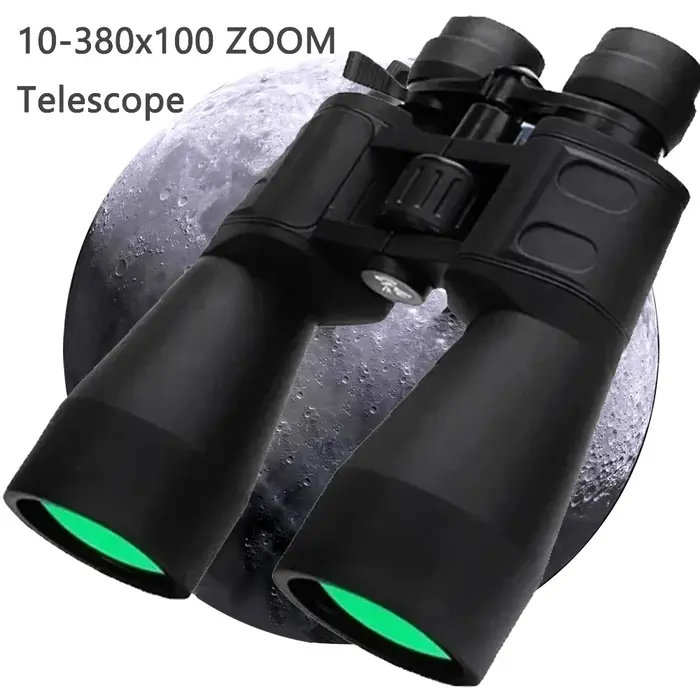 Jumelles puissantes 10-380x100 zoom longue portée HD BAK4 pour chasse professionnelle et tourisme