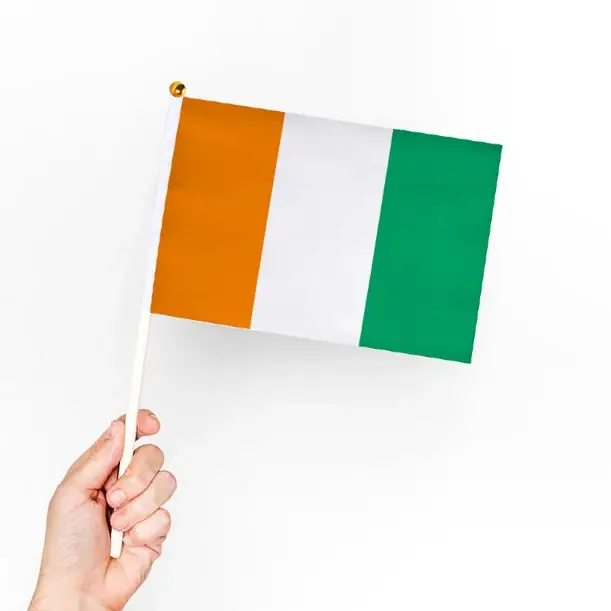 Drapeau à main de côte ivoire 14x21cm, en Polyester volant, bannière nationale Ivorian, drapeau à ma