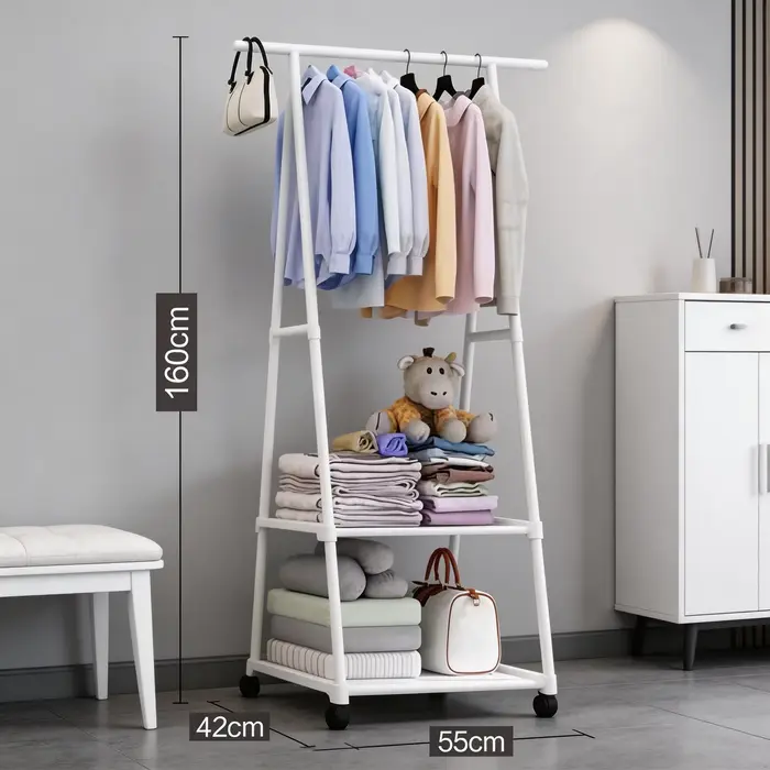 Porte-vêtements multifonctionnel, étagère de rangement simple pour manteaux, organisateur de vêtemen