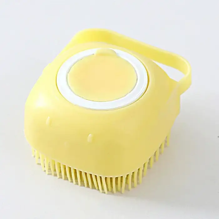 Brosse de bain pour chien, brosse de Massage pour animaux de compagnie, distributeur de shampoing, b