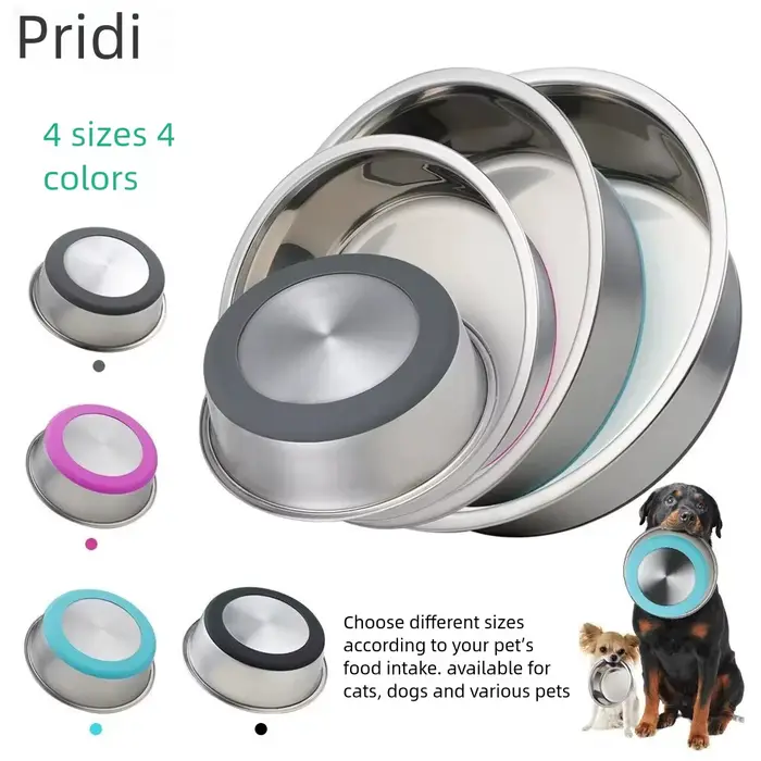 Bol pour chien en acier inoxydable anti-renversement, pour chien de taille moyenne et grande, bol à 