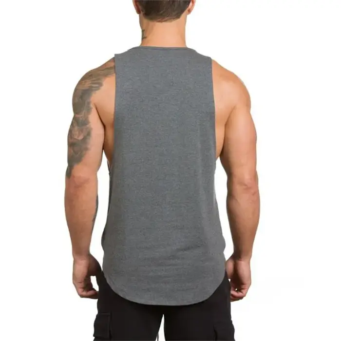 Gilets unis en coton respirant sans manches, T-shirts de gymnastique, Fitness, musculation, vêtement