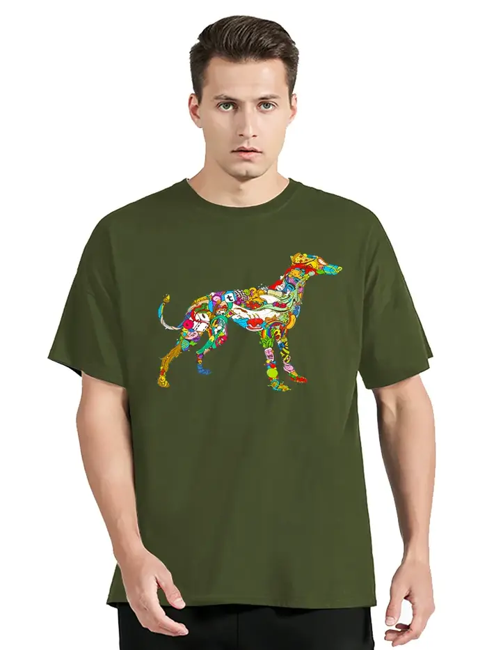 T-shirt unisexe à col rond Greyhound Dog, T-shirt imprimé avec citations minimalistes, Streetwear dé
