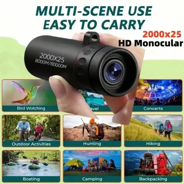 [J] Télescope monoculaire de vision nocturne HD de poche pour la chasse, l'observation des oiseaux e