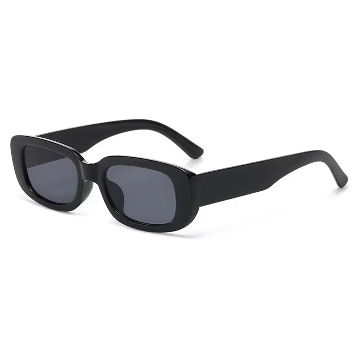 Lunettes soleil rétro vintage petit rectangle UV400 pour femme homme été plage voyage