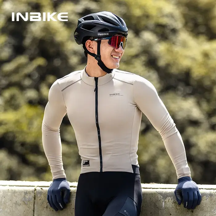 INIBKE hiver hommes cyclisme à manches longues maillot thermique haut de vélo VTT équitation maillot