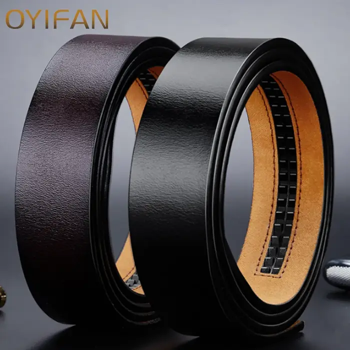 Nouveaux ceintures en cuir véritable pour hommes ceintures Double face hommes mode sans boucle ceint