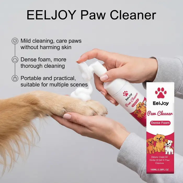 Mousse nettoyante pour pattes de chiens et chats 100 ml avec brosse