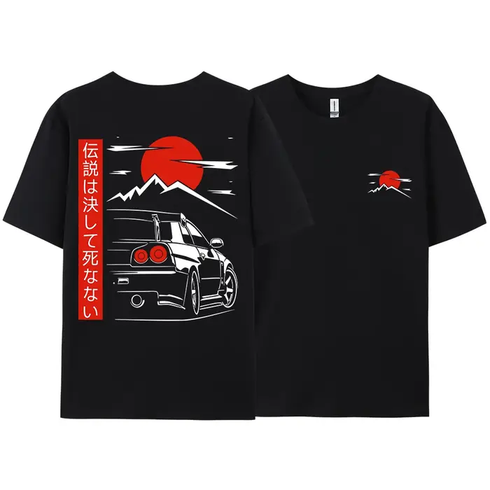 Style japonais voiture JDM Culture GTR course t-shirts hommes femmes vêtements de rue conception ori