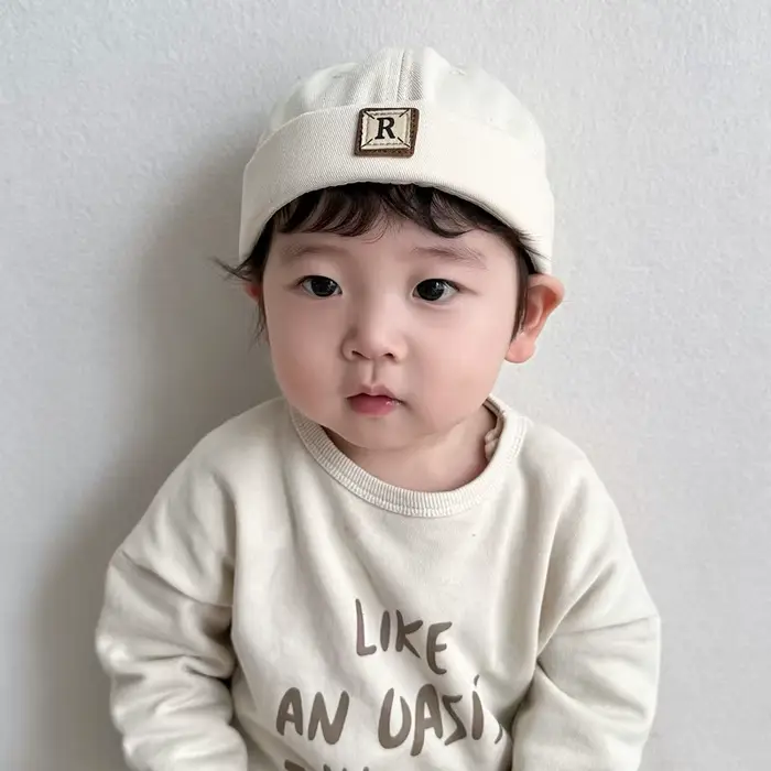Casquette sans bord unie pour bébé, style Docker Hip Hop, Melon, Landlord, Bonnet, pour garçons et f