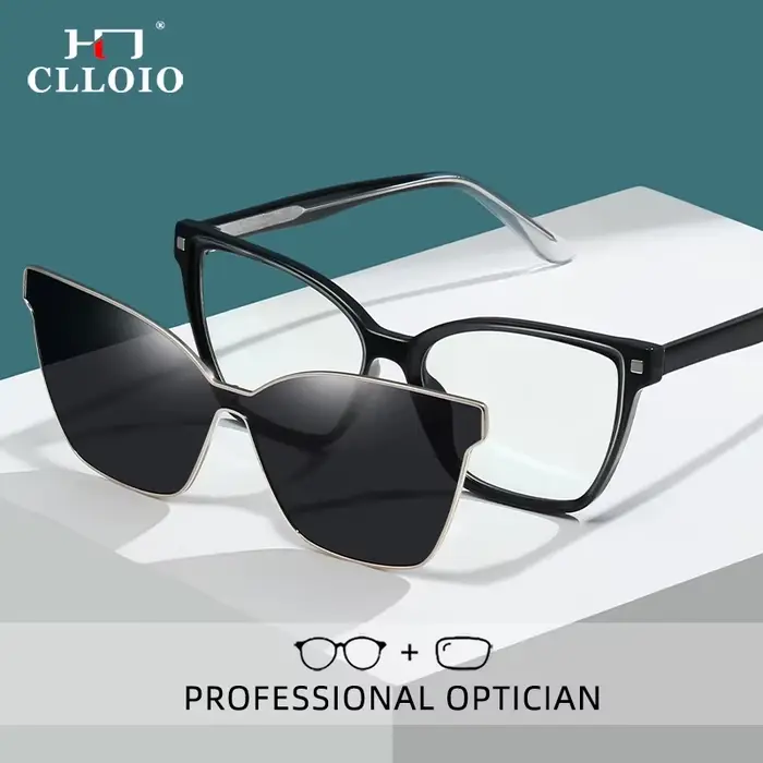 CLLOIO nouveau Style aimant pince sur optique myopie lunettes hommes femmes conduite lunettes de sol