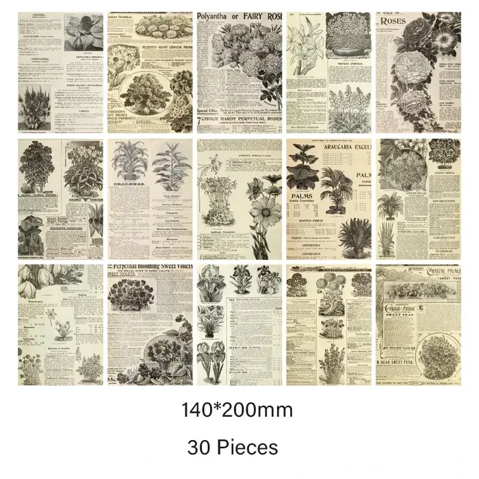 Journamm 30 pièces/paquet Vintage journal Style matériaux papier léger papier bricolage Scrapbooking