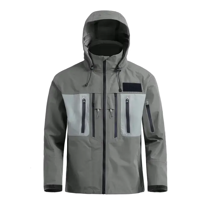 Veste imperméable à capuche pour hommes, pêche à la mouche, randonnée, 3 couches, vêtements coupe-ve
