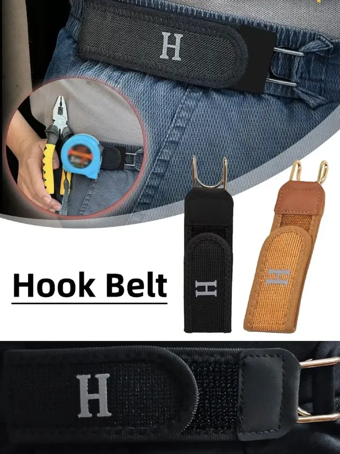 Ceinture élastique invisible sans boucle avec fermeture à crochet en métal durable, sangle de taille