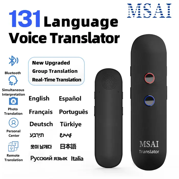 Traducteur vocal intelligent MSAI T4 131 langues Bluetooth photo traduction temps réel voyage affaires