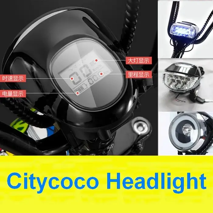 CItycoco phare Bluetooth Instrument à cristaux liquides lumière LED 60V LCD vitesse batterie klaxon 