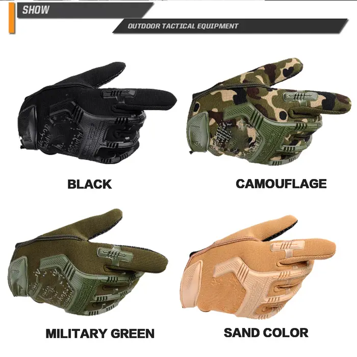 Gants tactiques anti-dérapants pour chasseurs et sportifs en plein air protégeant mains et doigts résistants à l'usure et respirants polyvalents pour tir sportif et activités extérieures