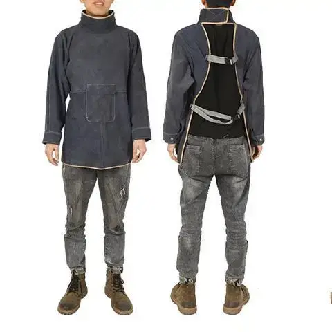 Housse de protection pour soudeur, vêtements de travail de soudage Anti-brûlure en cuir de vache, vê