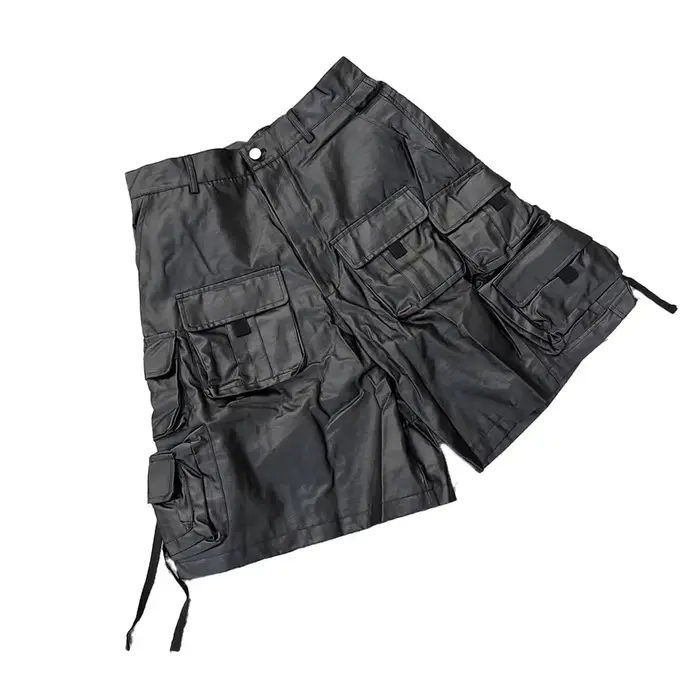 Mauroicardi printemps été Cool dur imperméable noir Shorts pour hommes avec de nombreuses poches amé