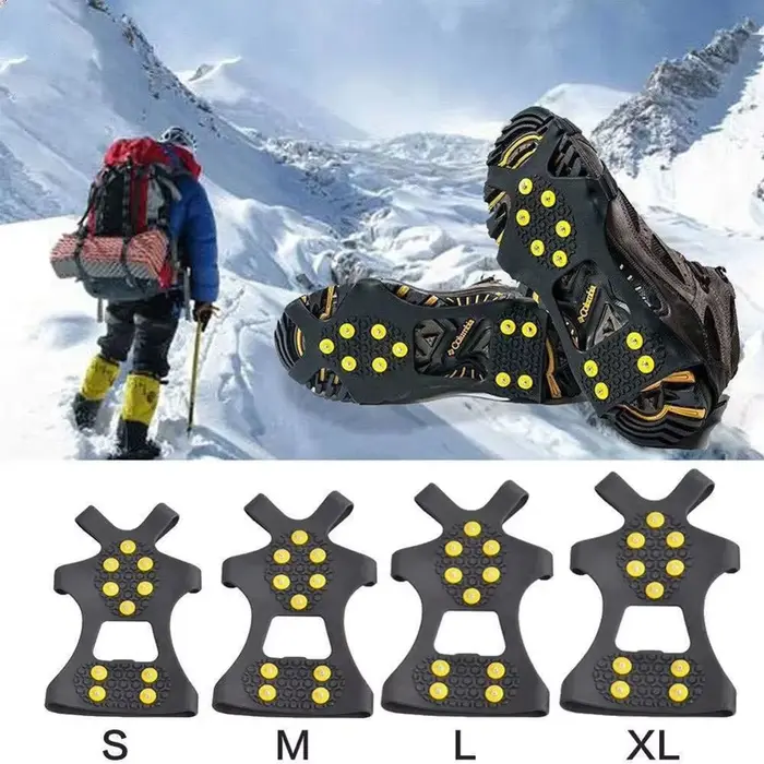 Couvre-chaussures à griffes de neige en plein air pour hommes et femmes, crampons d'escalade à 10 de