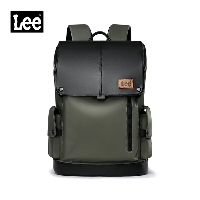 LEE nouveau Style coréen sac à dos en cuir à rabat femmes hommes grande capacité affaires banlieue v