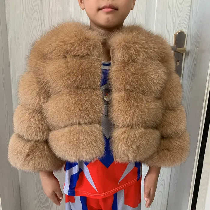 Veste de fourrure pour enfants veste de fourrure pour enfants en vraie fourrure de renard adaptée au