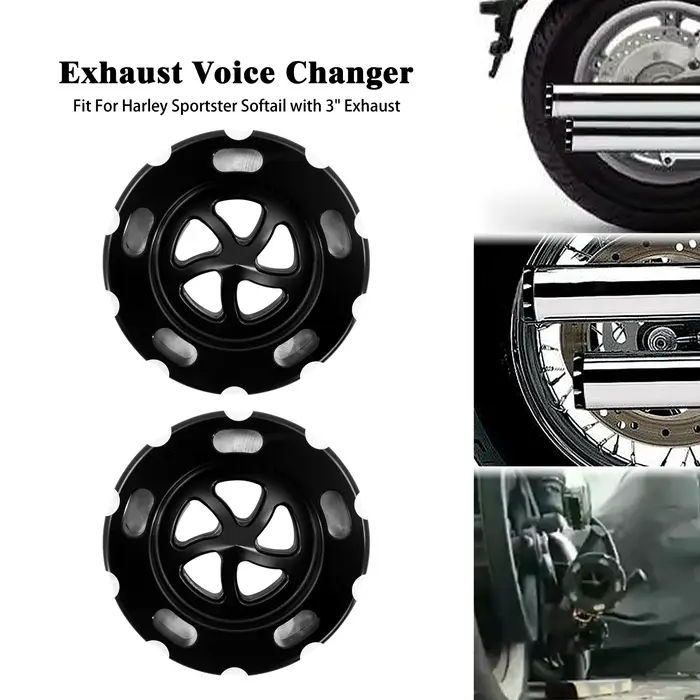 Changeur de son d'échappement de moto 3 ", tuyau noir, silencieux réglable pour Harley Sportster XL 