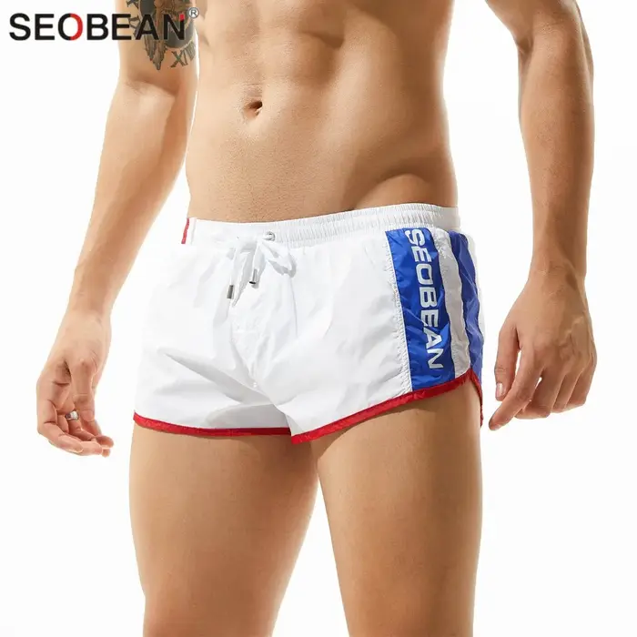 Shorts SEOBEAN pour Hommes, Bermuda de Plage, Short de Marque pour Hommes, Short de Loisirs, Fitness