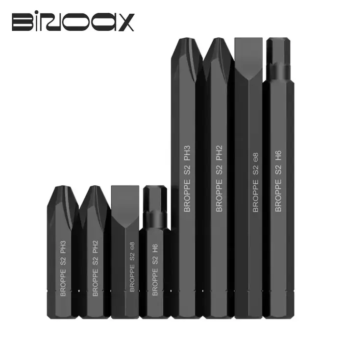 Binoax – jeu d'embouts de tournevis à percussion, tête fendue Phillips hexagonale magnétique forte, 