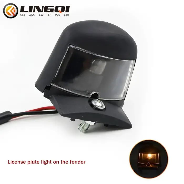 LINGQI moto plaque d'immatriculation lumière LED feu arrière 12V étanche universel pour Pit Dirt Bik