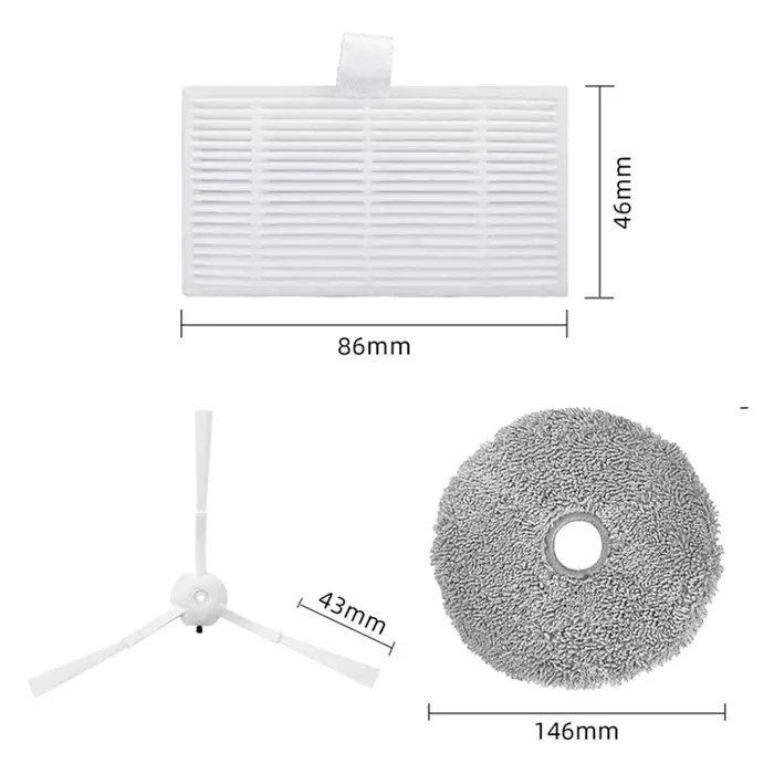 Compatible pour Xiaomi Lydsto W2 / Kyvol Cybovac S60 / Blaupunkt Bluebot OMEGA / inic iX10 brosse la