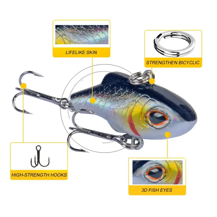 1 pièces 3.5 cm 5g hiver Vibration Mini coulant VIB leurre de pêche manivelle glace artificielle app