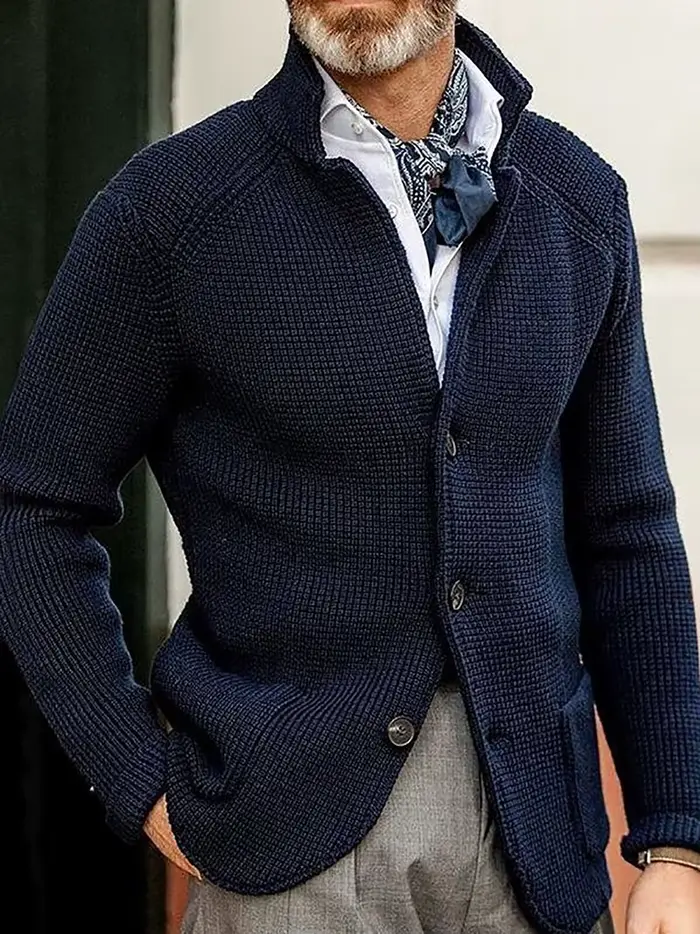 Manteau en laine pour hommes mode européenne bouton décontracté col haut à manches longues couleur u