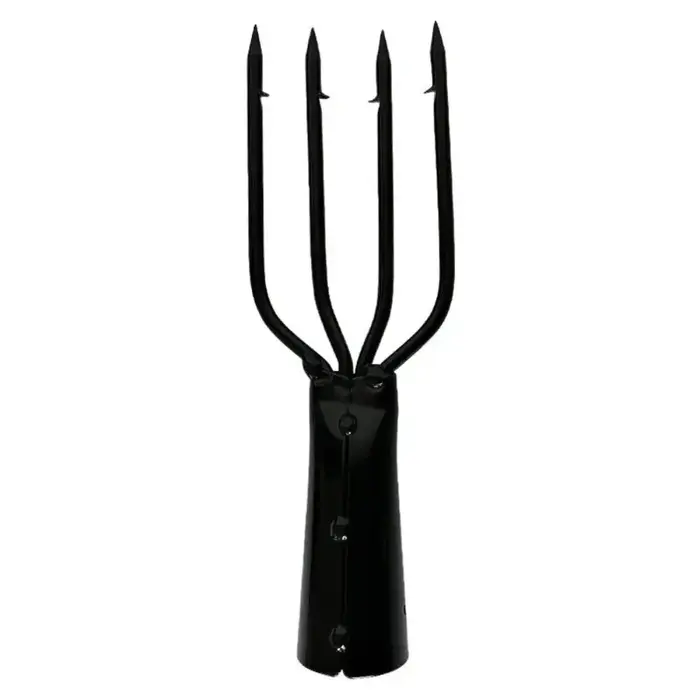 Fourchette de harpon à pêche pointue, fourchette de pêche noire en acier inoxydable, matériel de pêc