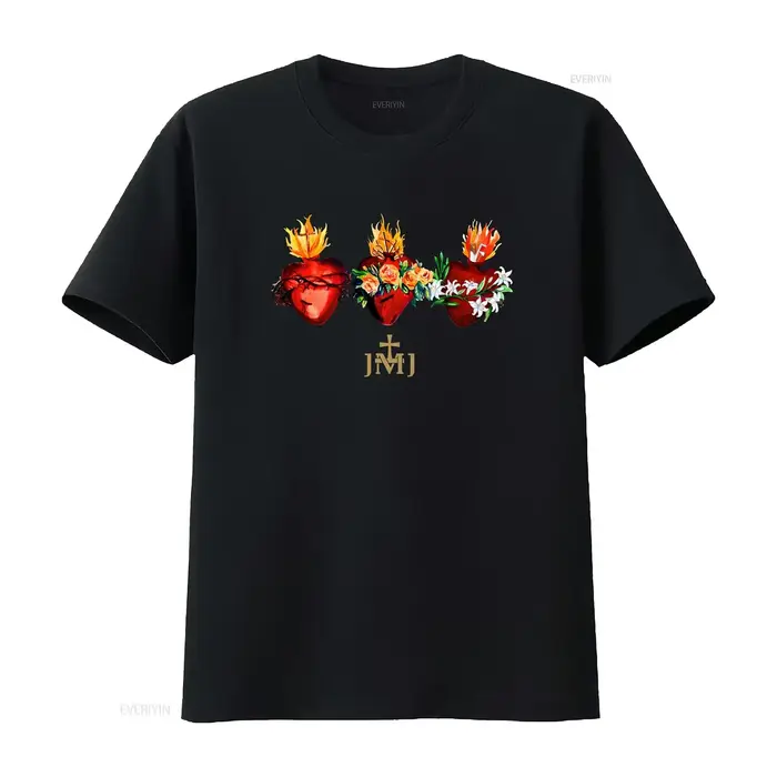 T-shirt vintage unisexe JMJ (Saints Cœurs Sacrés de Jésus