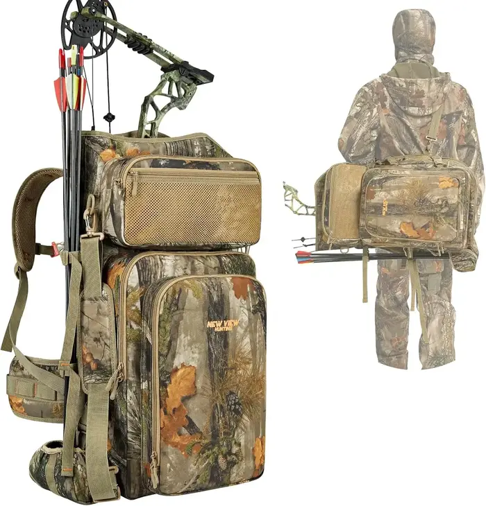 Sac à dos de chasse à l'arc pour hommes, sac composé camouflage et sac à dos de selle d'arbre avec s