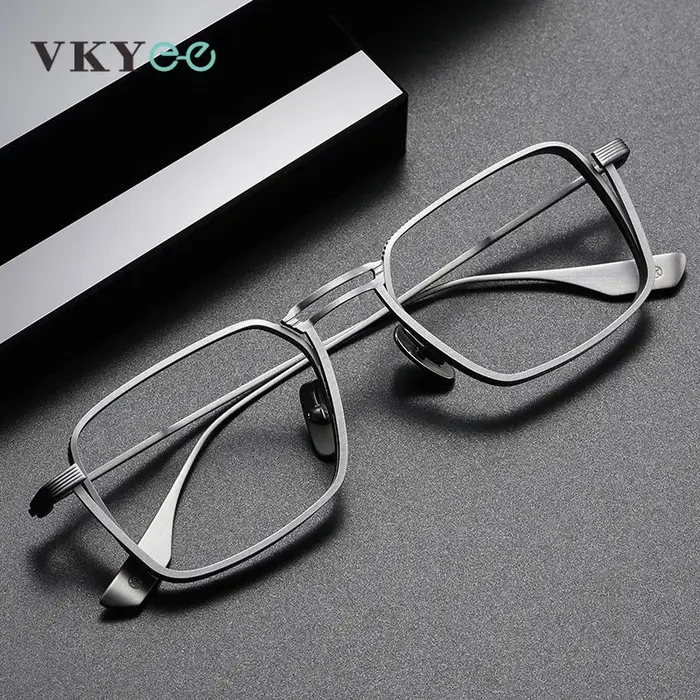 KY-Lunettes de lecture carrées rétro ultralégères pour hommes, montures en titane pur, affaires, ant
