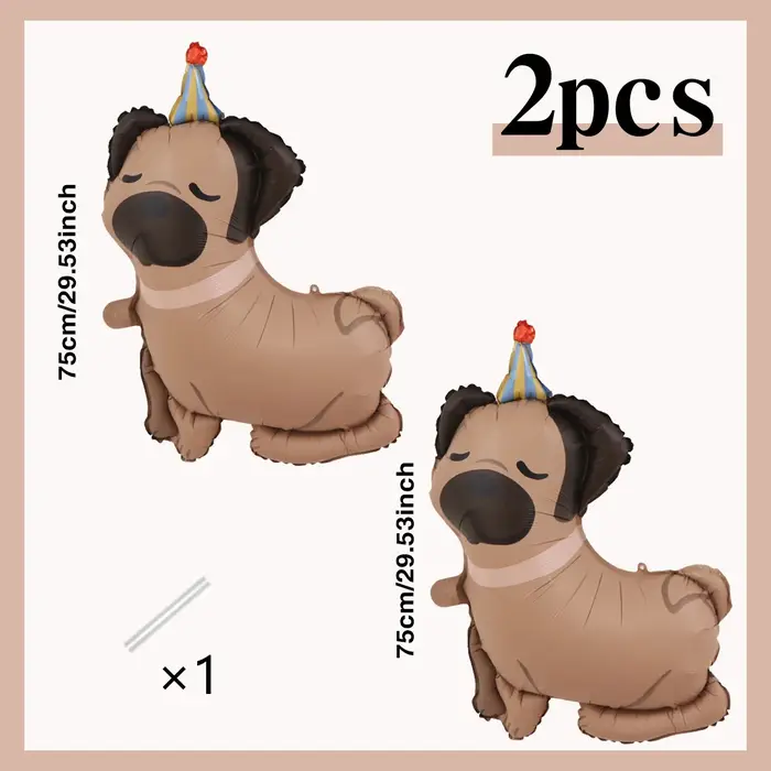 4 ballons en aluminium pour chiens, thème d'anniversaire, décoration d'anniversaire, de douche, de f
