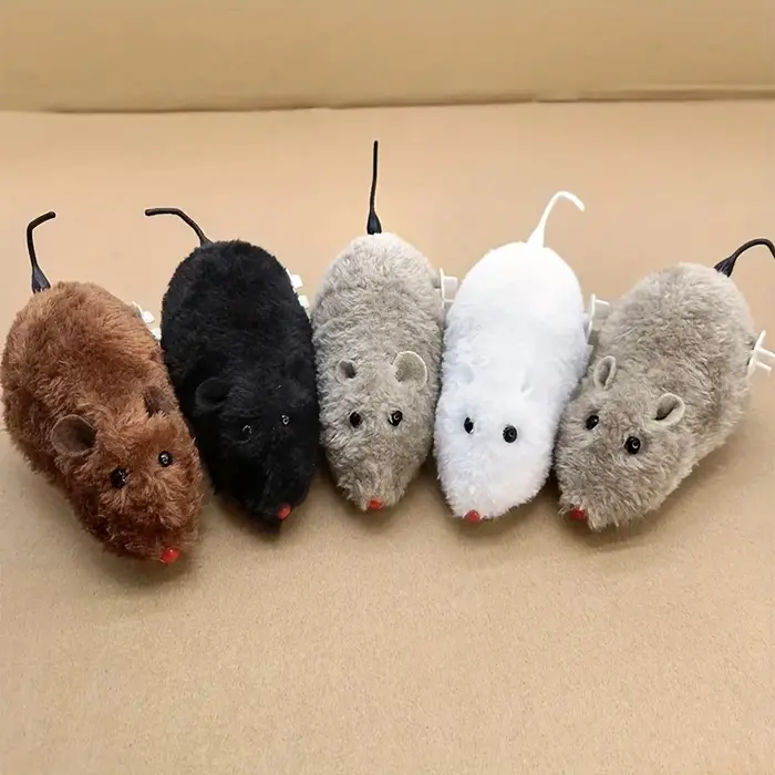 Jouet de souris à remonter en peluche amusant et interactif
