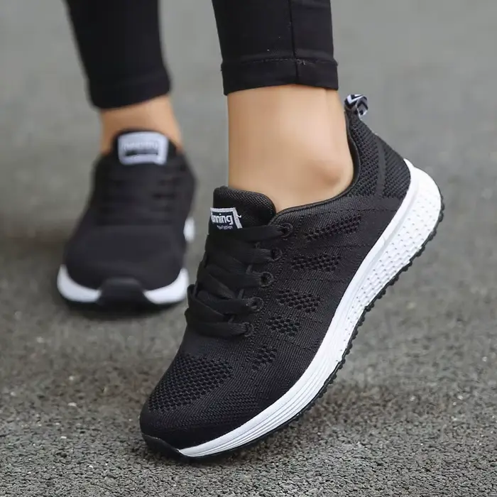Femmes Chaussures Décontractées Mode Respirant Marche Maille FlatShoesSneakers Blanc Femme Chaussure