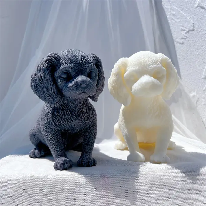 Moule à bougie en silicone pour chien Cavalier King Charles Spaniel animal de compagnie cire de soja décoratif pour amoureux des animaux de compagnie occasions spéciales