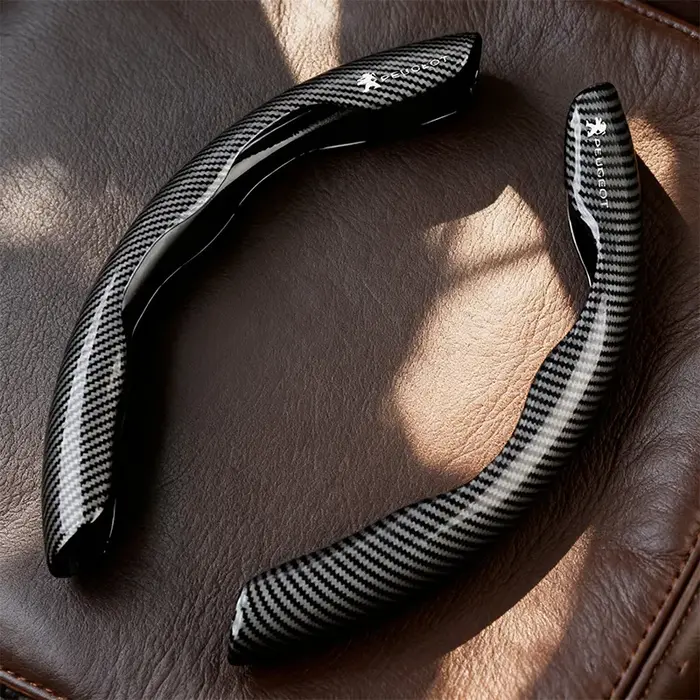 Volant carbone anti-dérapant Peugeot - Protection couvre-volant sportif pour 108 208 3008 508 et modèles