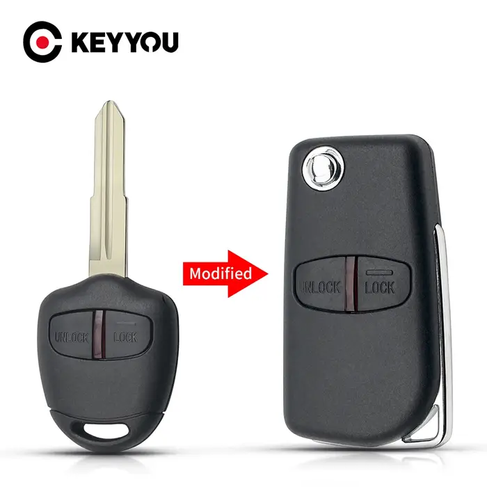 KEYYOU – coque de clé télécommande pour voiture, pour Mitsubishi Lancer Grandis évolution Outlander,