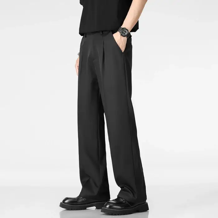 Pantalon décontracté pour homme, nouvelle collection printemps-été, coupe droite ample, style coréen