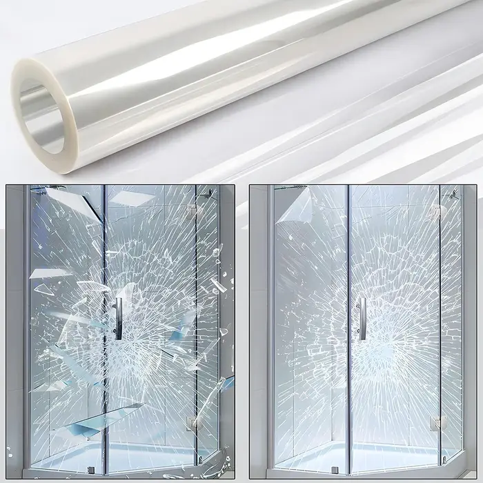 Film de sécurité pour fenêtre, 2/4/8mil, Film de protection Transparent auto-adhésif pour fenêtre de sécurité, Anti-éclatement, pour le bureau et la maison