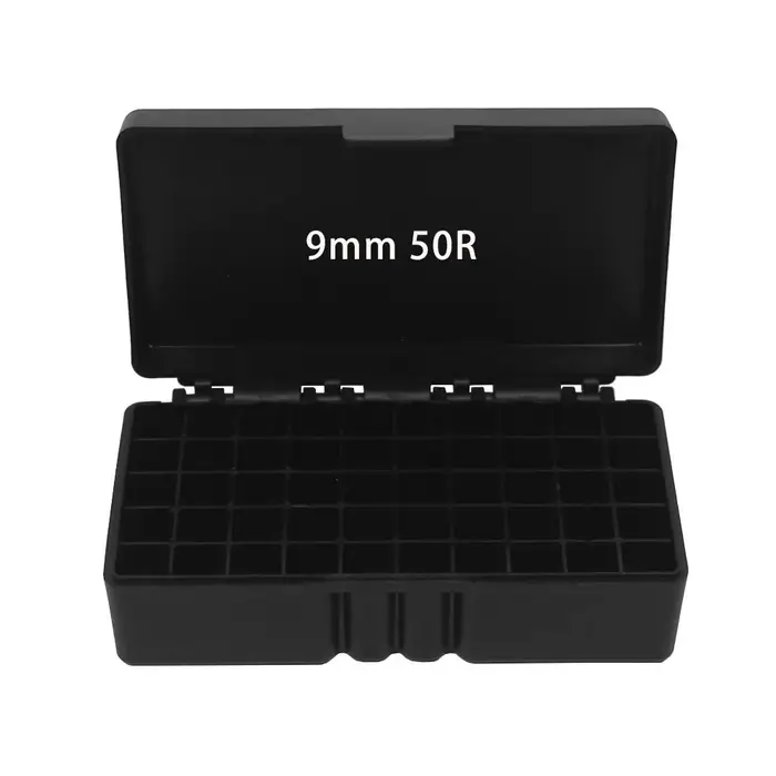 Boîte à balles tactique 50/100 rondes 9mm/.223/.38Super pistolet fusil munitions boîte de rangement 
