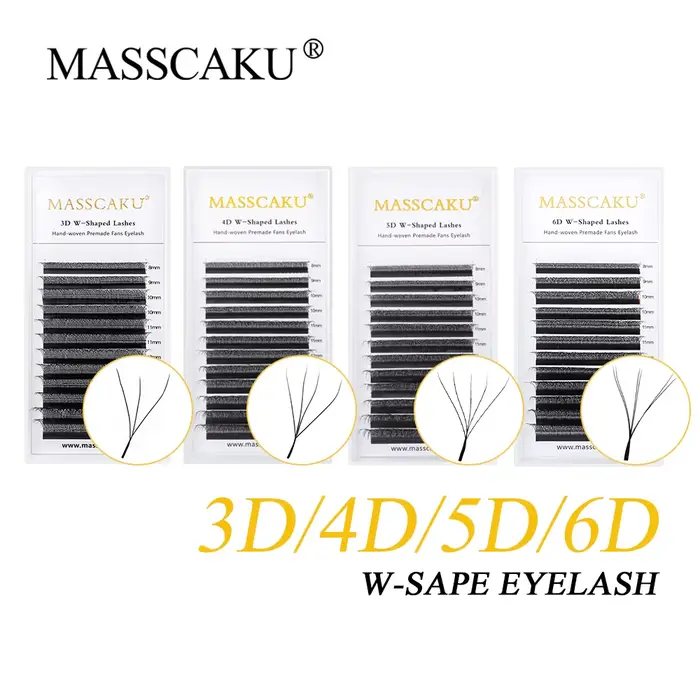 MASSCAKU 3D 6D 8D W forme cils vente en gros mondiale grappes de cils facile ventilateur Volume vapo