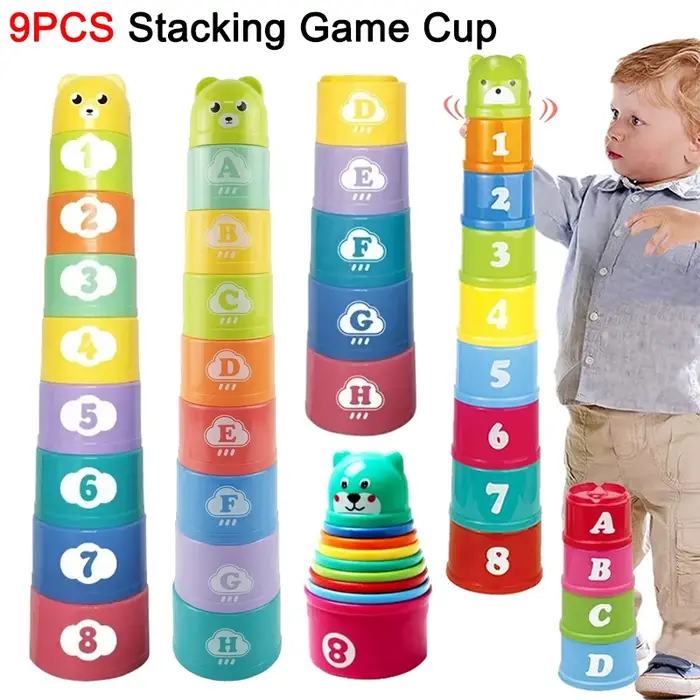 Jeu d'empilage tasse enfants jeu de société main vitesse compétition pli tasse avec chiffres lettres